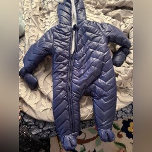 Blue baby snowsuit 9-12m, never worn